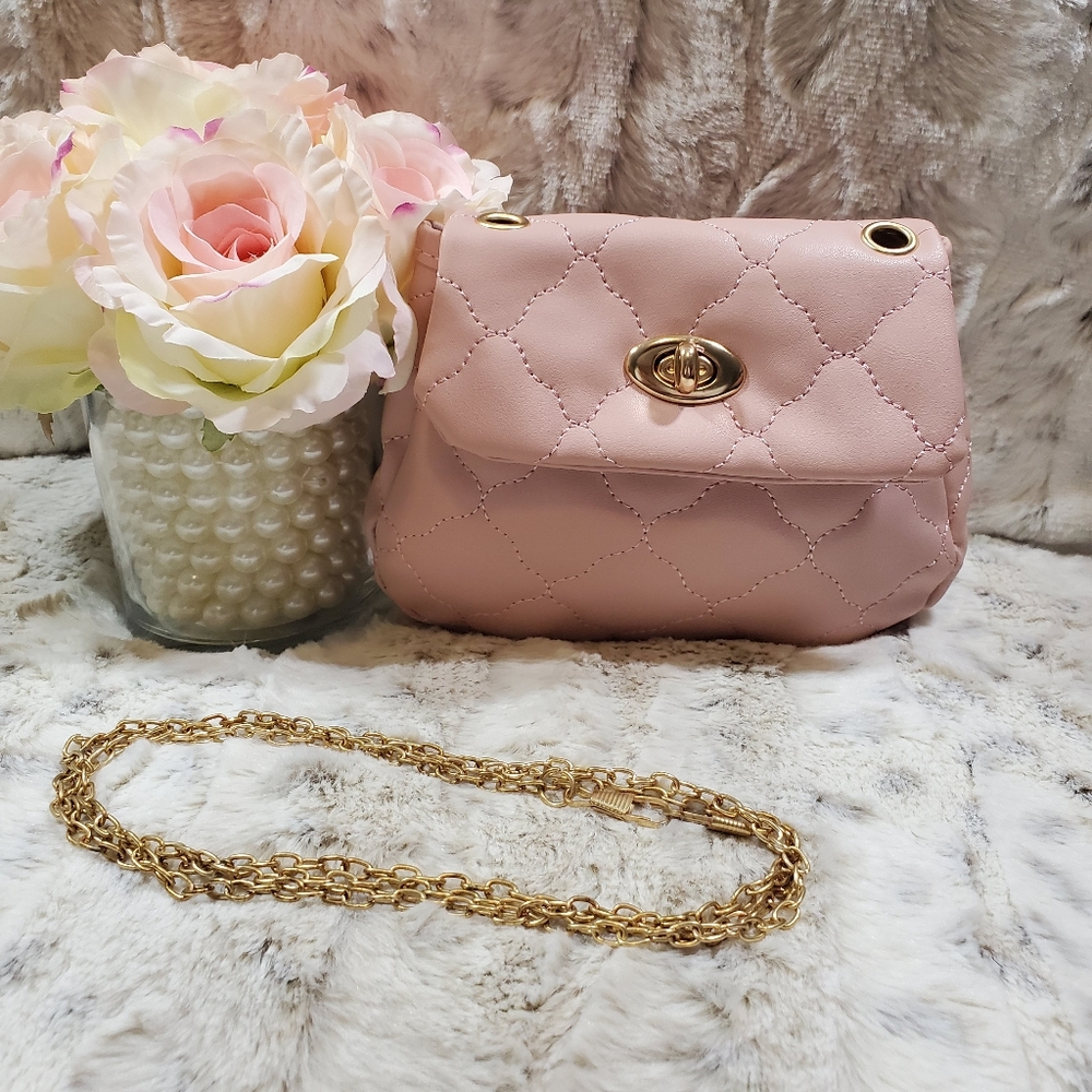 Pink Quilted Crossbody Bag - Picture 8 of 8